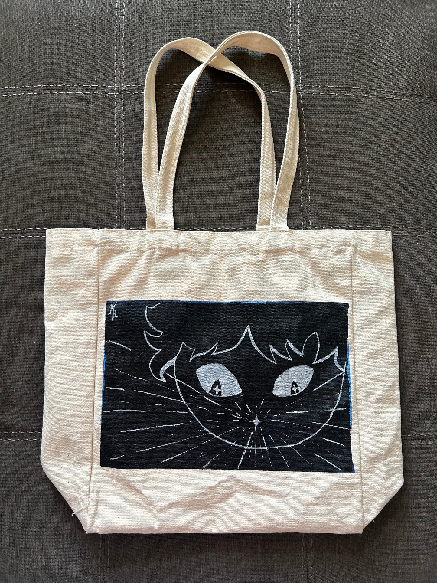 Hand Painted Starburst Canvas Tote Bag