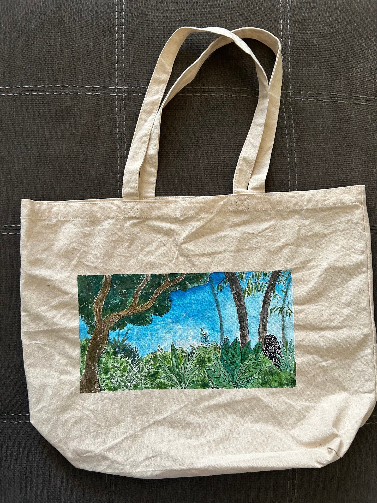 Hand painted Forest Goober Tote Bag